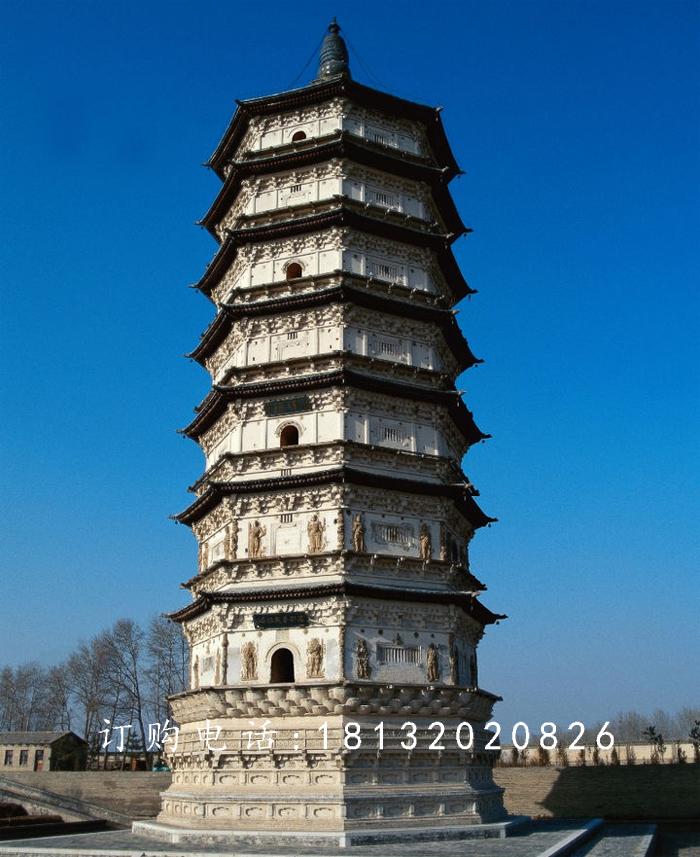 佛塔石雕，大理石佛塔雕塑