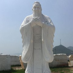 大型立式孔子石雕，校園人物石雕
