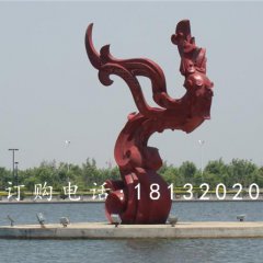 不銹鋼抽象鳳凰雕塑，廣場(chǎng)抽象雕塑