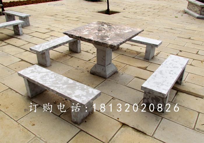 方桌石雕，長椅石雕
