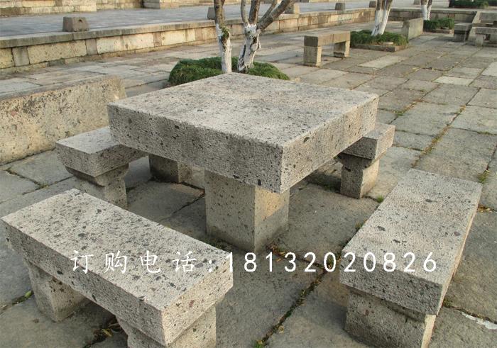 方桌石雕，長凳石雕，公園石桌凳