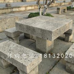 方桌石雕，長(zhǎng)凳石雕，公園石桌凳