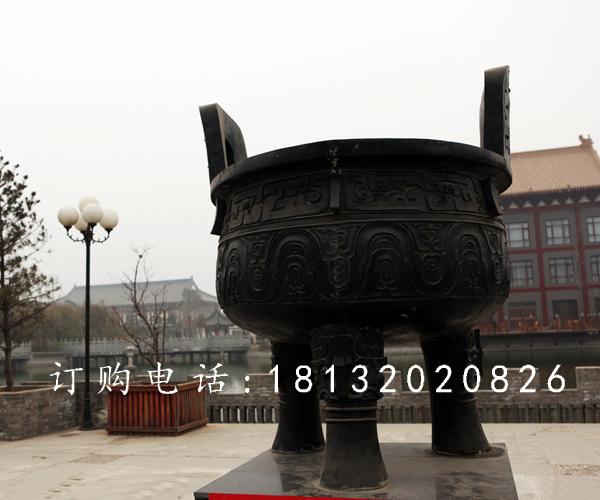 三足鼎銅雕,廣場(chǎng)銅鼎雕塑 (1)