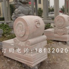 石雕門鼓，晚霞紅門鼓石雕