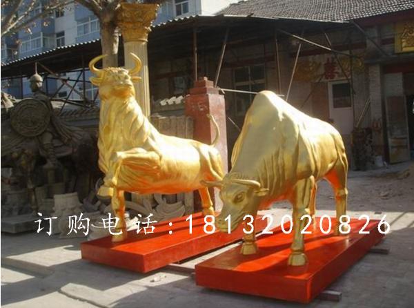 金牛銅雕，鎏金銅雕牛雕塑
