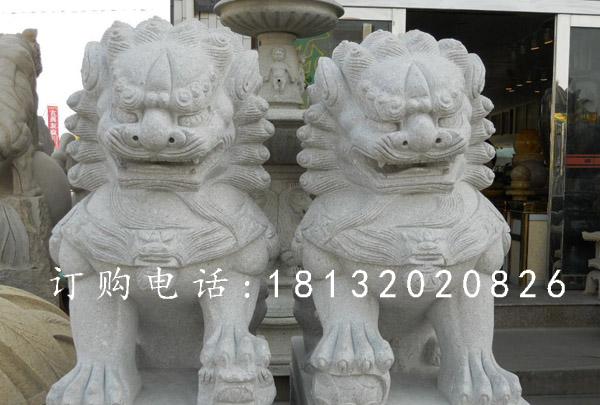 獅子滾繡球石雕，大理石獅子雕塑
