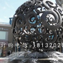 花紋球銅雕，廣場景觀球