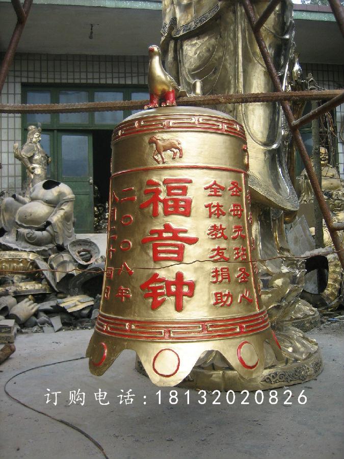 寺廟銅鐘，福音鐘銅雕
