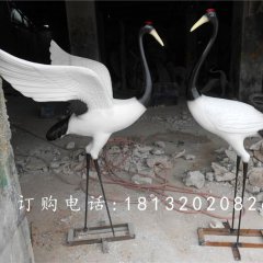 玻璃鋼仙鶴雕塑，玻璃鋼仿真動物雕塑