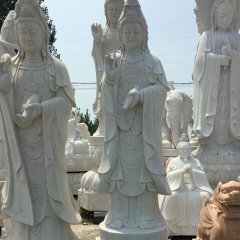 大理石觀世音雕塑，立式觀世音石雕