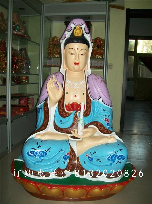 觀音菩薩雕塑，玻璃鋼彩繪佛像雕塑
