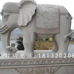 大象石雕，廣場吉祥大象石雕