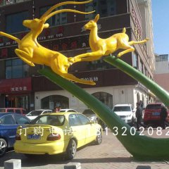 玻璃鋼羚羊雕塑，玻璃鋼動(dòng)物雕塑