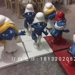 玻璃鋼藍精靈雕塑，卡通動畫雕塑