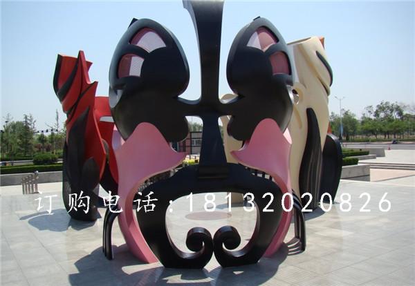 玻璃鋼臉譜雕塑，廣場玻璃鋼雕塑 (2)