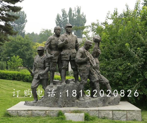 抗戰(zhàn)士兵銅雕,公園紀(jì)念銅雕