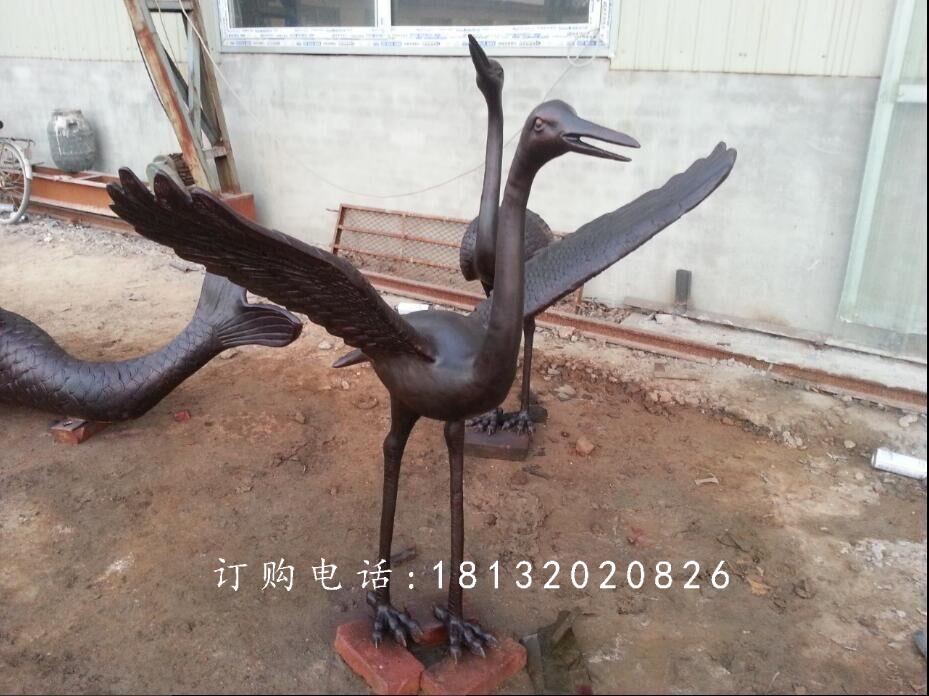 仙鶴銅雕，廣場動物銅雕