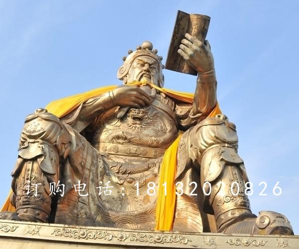 關(guān)公讀春秋銅雕，大型關(guān)公銅雕