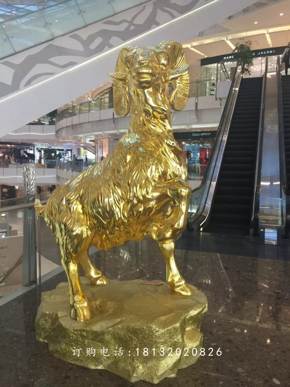 玻璃鋼綿羊，玻璃鋼仿銅動(dòng)物雕塑