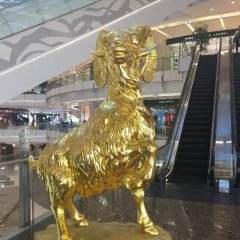 玻璃鋼綿羊，玻璃鋼仿銅動(dòng)物雕塑