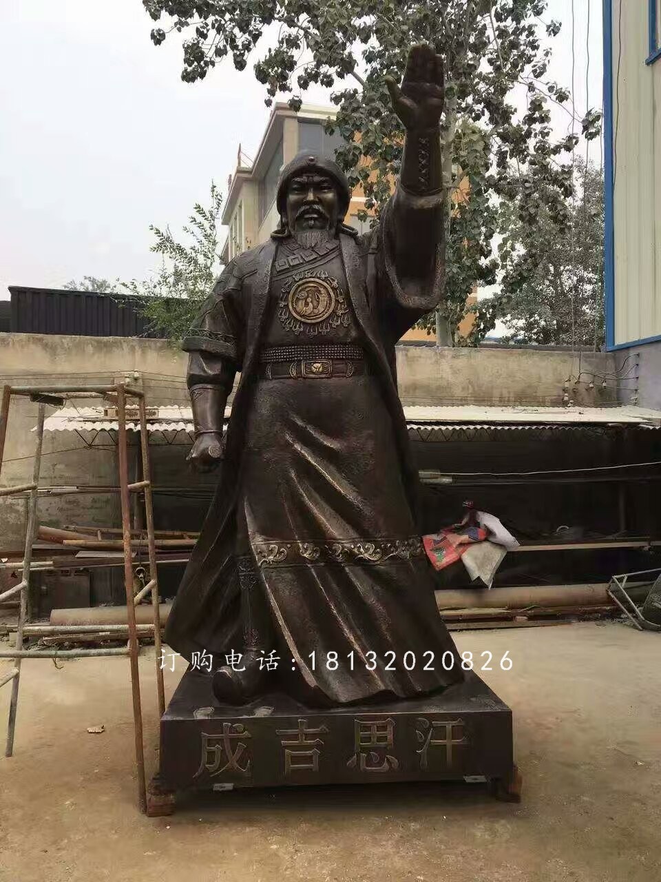 成吉思汗銅雕，廣場(chǎng)古人雕塑