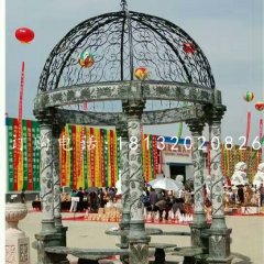 青石涼亭雕塑，公園涼亭石雕