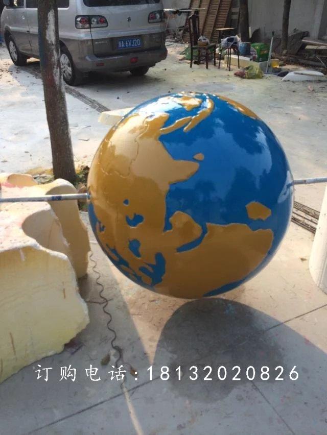 玻璃鋼地球儀雕塑，玻璃鋼仿真地球雕塑 (1)