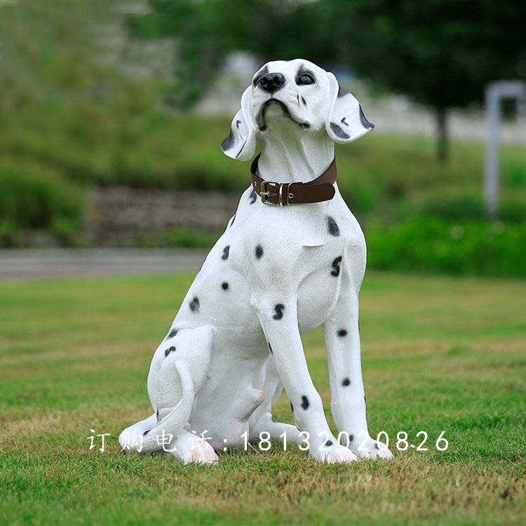 斑點(diǎn)狗雕塑，玻璃鋼仿真動(dòng)物雕塑 (3)