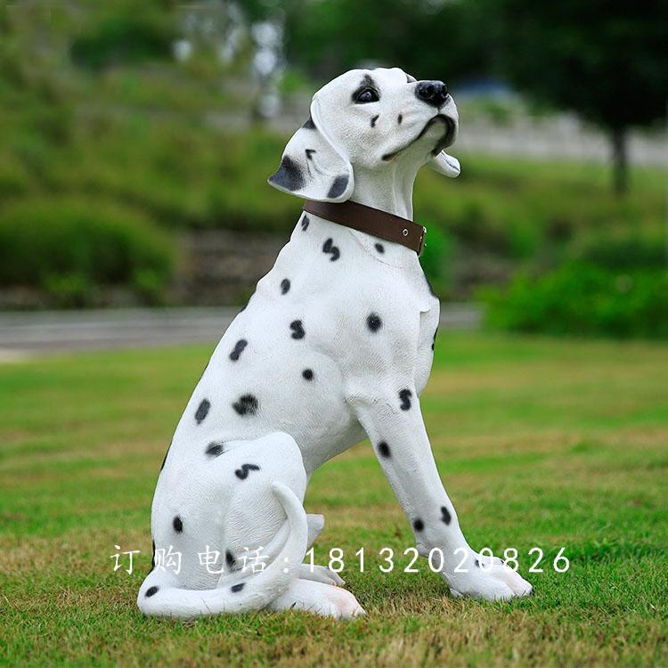 斑點(diǎn)狗雕塑，玻璃鋼仿真動(dòng)物雕塑 (2)