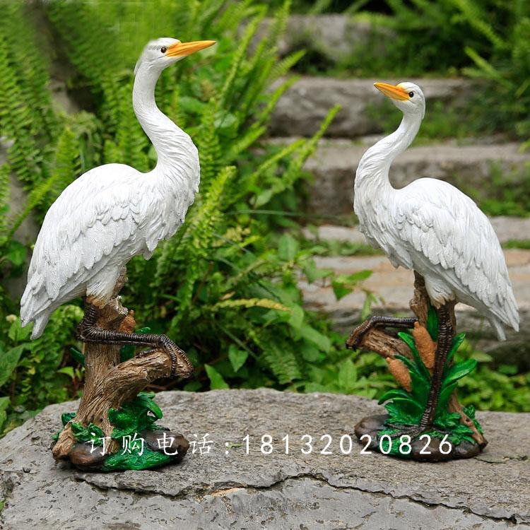 玻璃鋼白鷺雕塑，玻璃鋼仿真動物 (2)