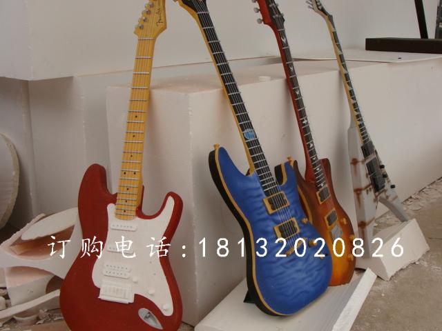 玻璃鋼吉他雕塑，玻璃鋼仿真樂器