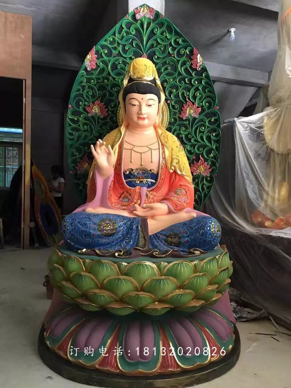 彩繪觀世音雕塑，玻璃鋼佛像