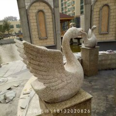 砂巖天鵝雕塑，小區(qū)景觀動(dòng)物石雕