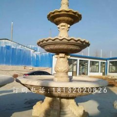 三層石噴泉雕塑，小區(qū)噴泉石雕