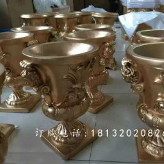 玻璃鋼歐式花缽雕塑，別墅景觀雕塑