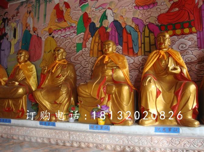玻璃鋼十八羅漢雕塑，寺廟羅漢雕塑 (1)
