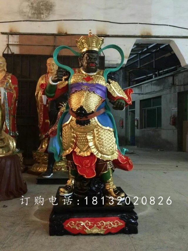 四大天王雕塑，玻璃鋼彩繪雕塑 (4)