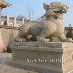 大理石貔貅雕塑，古代神獸石雕