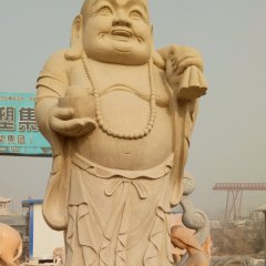 立式彌勒佛石雕，石雕佛像