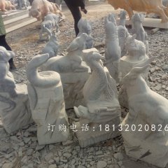 十二生肖動物石雕，仿古動物石雕