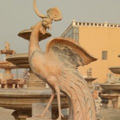 鳳凰石雕，晚霞紅古代神獸石雕