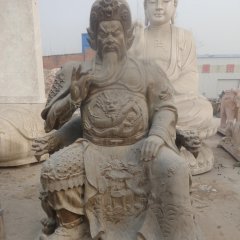 關(guān)公石雕，青石關(guān)公雕塑，寺廟石關(guān)公