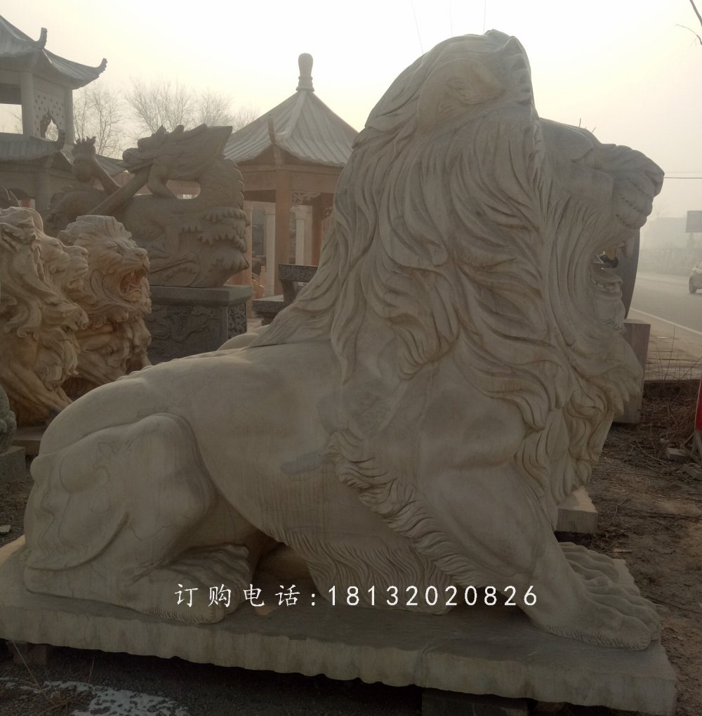 匯豐獅石雕，銀行門(mén)口獅子石雕