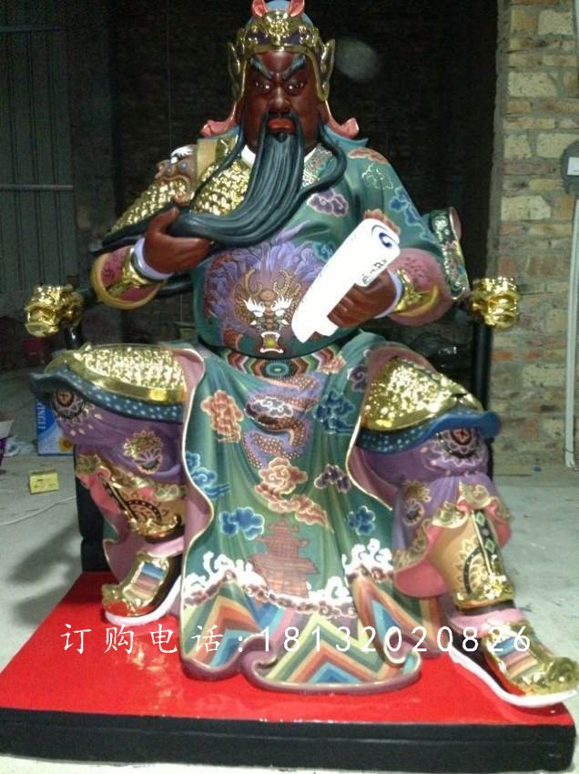 玻璃鋼關(guān)公春秋雕塑，彩繪玻璃鋼雕塑 (1)