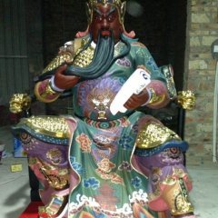 玻璃鋼關(guān)公春秋雕塑，彩繪玻璃鋼雕塑
