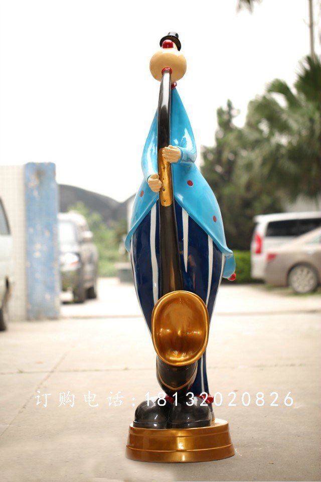 玻璃鋼小丑變戲法雕塑，游樂場玻璃鋼雕塑 (1)