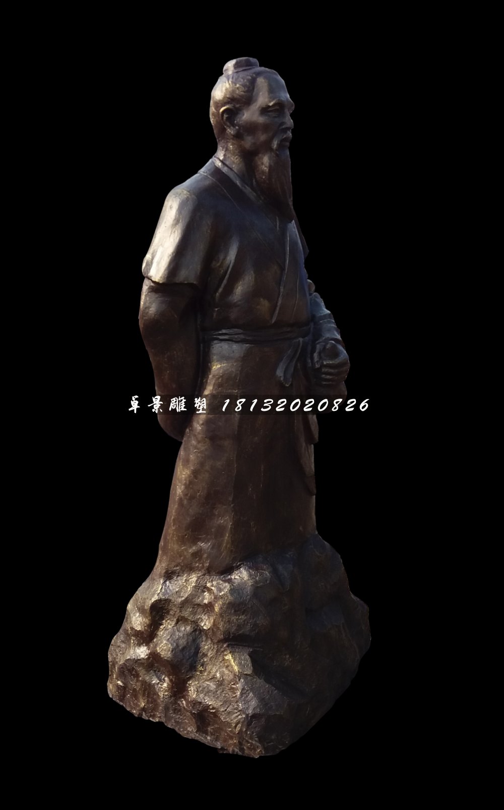 藥王孫思邈銅雕，公園名人銅雕 (2)