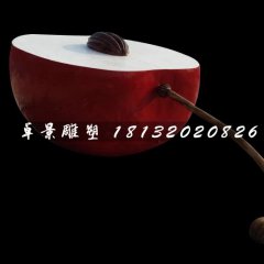 玻璃鋼半塊蘋果雕塑，公園景觀雕塑