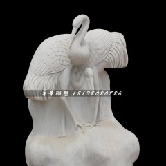 丹頂鶴石雕，公園漢白玉丹頂鶴雕塑