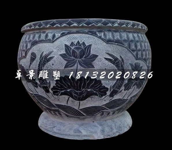 青石花盆，仿古石水盆(1)
